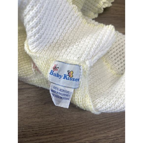 Vintage Baby Blanket Carousel Horse Merry Go Around Acrylic Baby Kisses Yellow - Picture 6 of 9